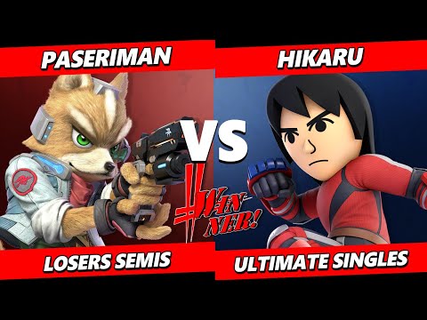 Winner! 20 Losers Semis - Paseriman (Fox) Vs. HIKARU (Mii Brawler) SSBU Ultimate Tournament