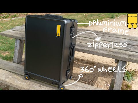 LEVEL8 Zipperless Checked Luggage Large Suitcase with Wheels 28 Inch Aluminum Frame Luggage Hard Shell Suitcases with Tsa Locks, Black video review thumbnail