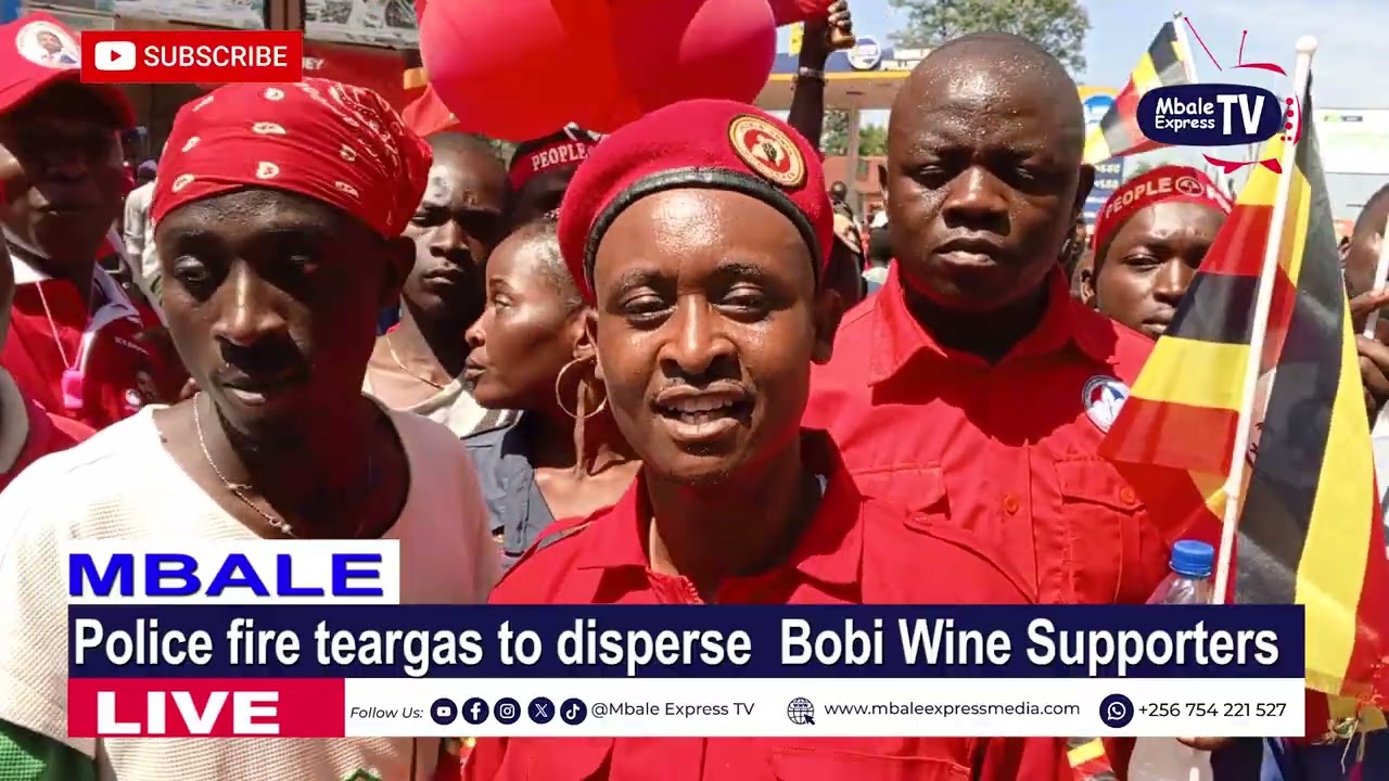 Police fire tear-gas to disperse defiant Bobi Wine Supporters 