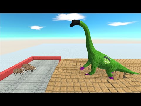All Color Dinosaur Run to eat Pig - Animal Revolt Battle Simulator