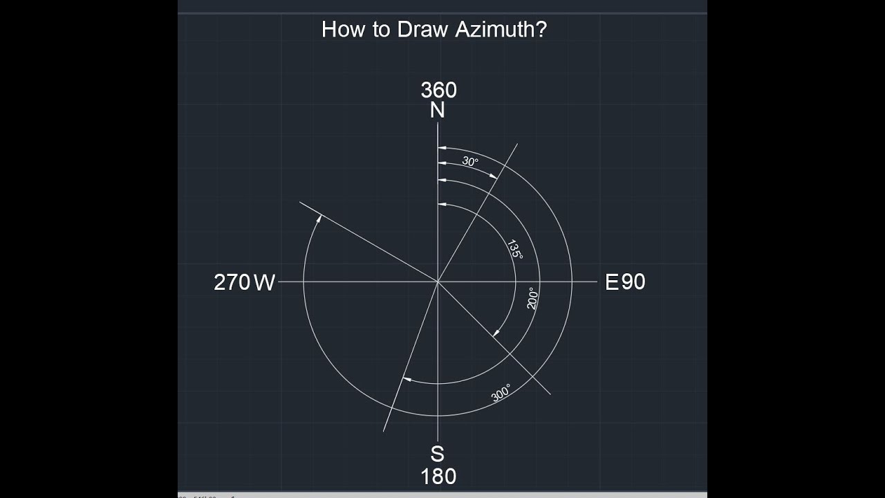 How do you dimension azimuth in Autocad?