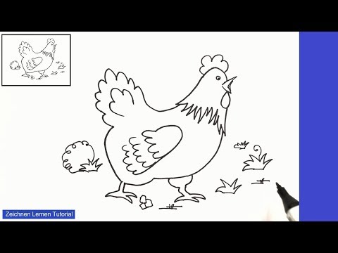 Huhn zeichnen lernen einfach schritt für schritt für anfänger 14 – Zeichnen lernen tutorial