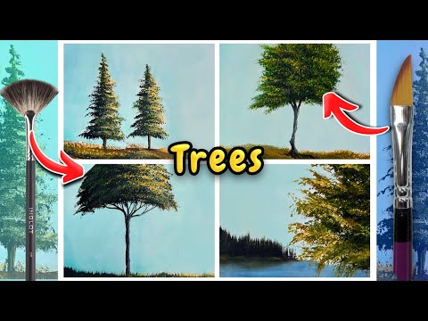 Easiest Way To Paint Trees Like A Professional (Acrylics)