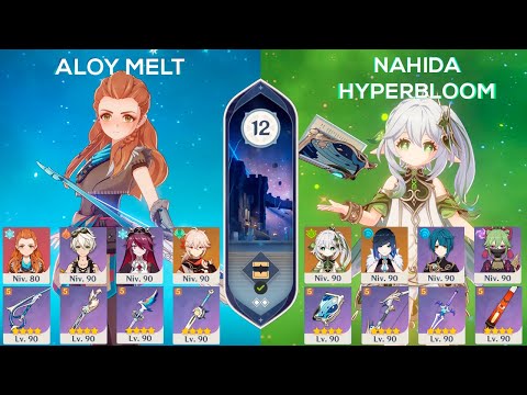 Aloy Melt - C0 Nahida HyperBloom | 3.5 Spiral Abyss / Floor 12 9 stars Genshin Impact