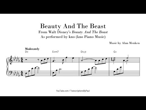 Beauty And The Beast - kno Piano music - Sheet music transcription