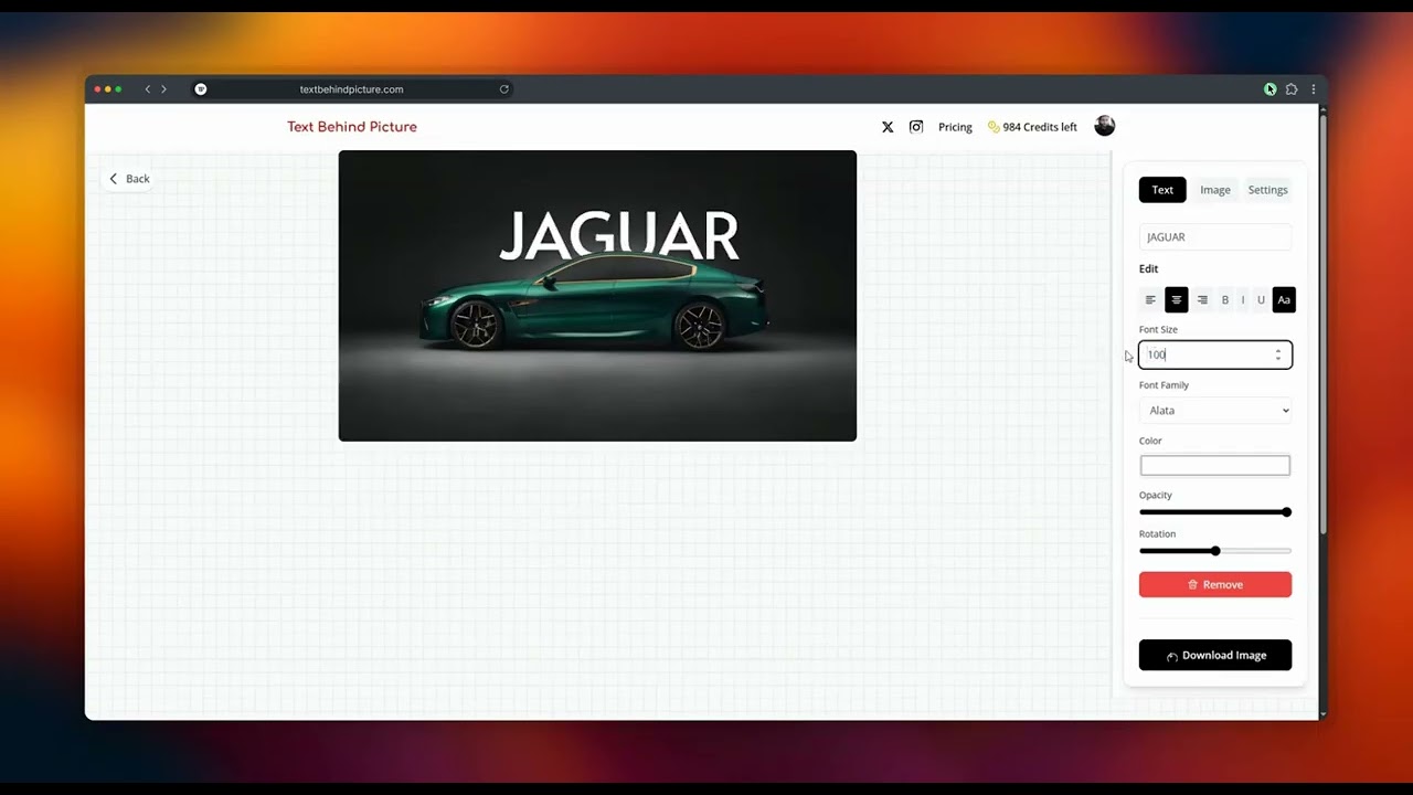 Text Behind Picture demo video