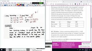 AP Stats - Unit 7 Test - FRQ Explanation