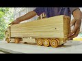 CONTAINER TRAILER VOLVO FH WOODEN TRUCK Part2 WOODWORKING