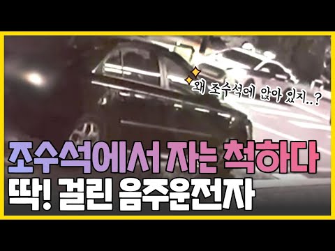 조수석에서 자는 척하다 딱! 걸린 음주운전자