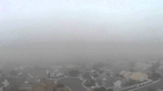 "Super Bowl Sunday 2015" Drone sky view of the fog near the stadium