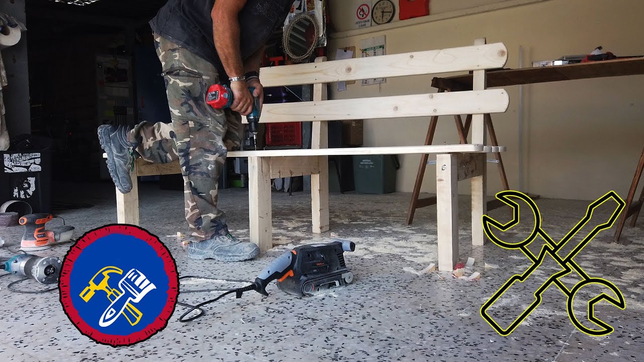 panchina da giardino in legno DIY  wooden bench