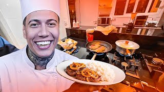 YURI22 NA COZINHA! FAZENDO O MELHOR BIFE ACEBOLADO 
