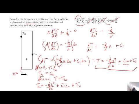 Heat Transfer - Chapter 2 - Example Problem 5 - Solving the Heat Equation with Generation
