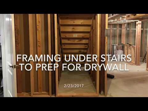 Finishing My Basement - Framing Under Stairs to Prep for Drywall