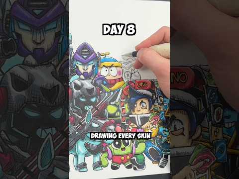 Day 8 Drawing EVERY Brawl Stars Skin - Mecha Colt