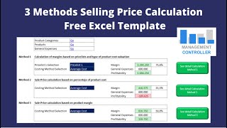 ✅ 3 Methods Selling Price Calculation Free Excel Template
