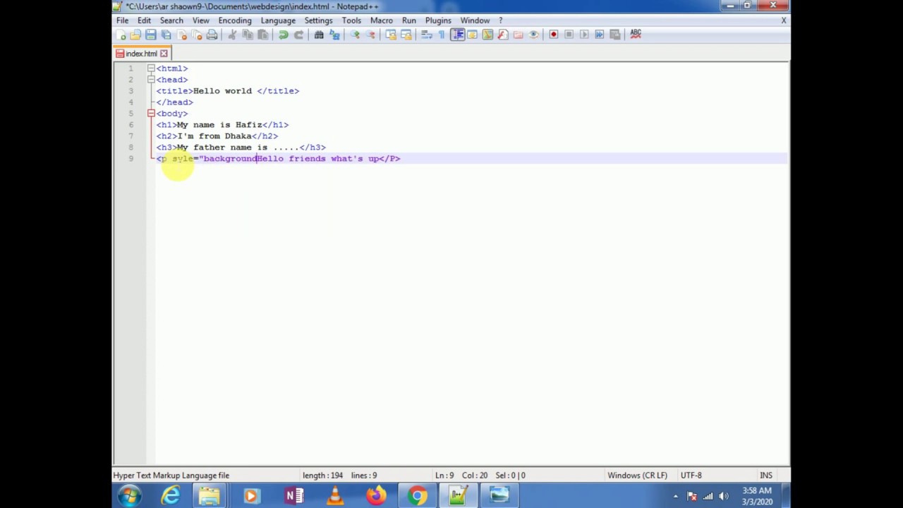 html tutorial Bangla । part 1 । how to learn html code Bangla 2020 ।Html & css bangla tutorial part1