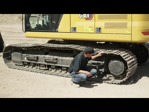 Part of a video titled Excavator Undercarriage Maintenance: The Daily Walkaround