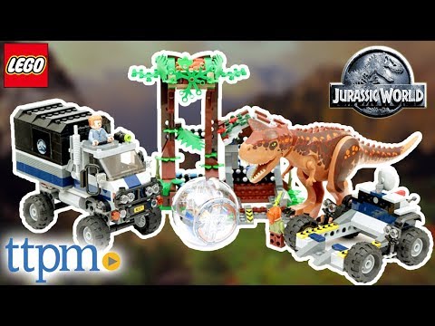 LEGO Jurassic World T. Rex Transport and Carnotaurus Gyrosphere Escape [REVIEW] | LEGO Toys