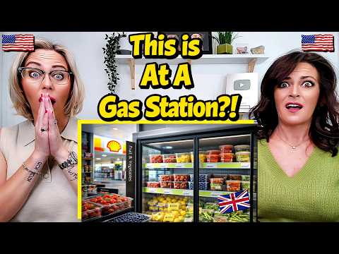 American Couple Reacts: UK vs US Petrol Stations & Convenience Stores! SHOCKING Differences!