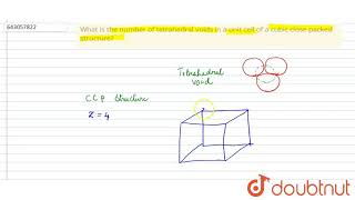 What is the number of tetrahedral voids in a unit cell of a cubic | Class 12 Chemistry | Doubtnut