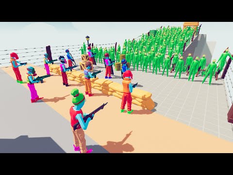 Zombie 100 Units vs Army Soldier - Totally Accurate Battle Simulator TABS