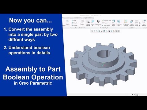 Assembly to part conversion using boolean operation in Creo Parametric