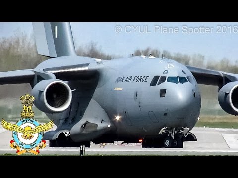 Indian Air Force C-17 Globemaster (C17) taxiing & departing YUL on 24L