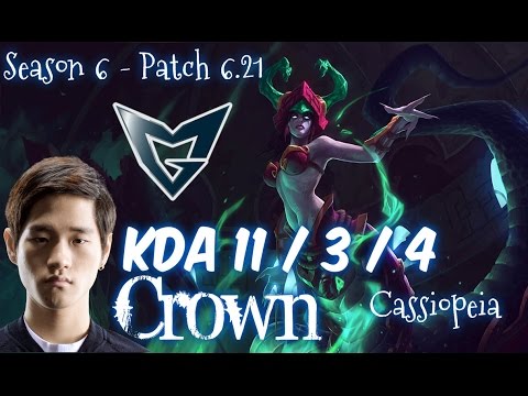 SSG Crown CASSIOPEIA vs ZILEAN Mid - Patch 6.21 NA Ranked | League of Legends