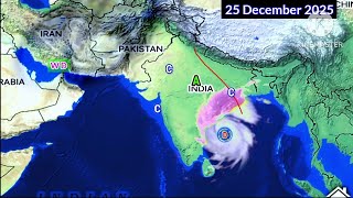 Next 25 Days Weather System Map Cyclone Storm #DITWAH Update South Asia Map. 