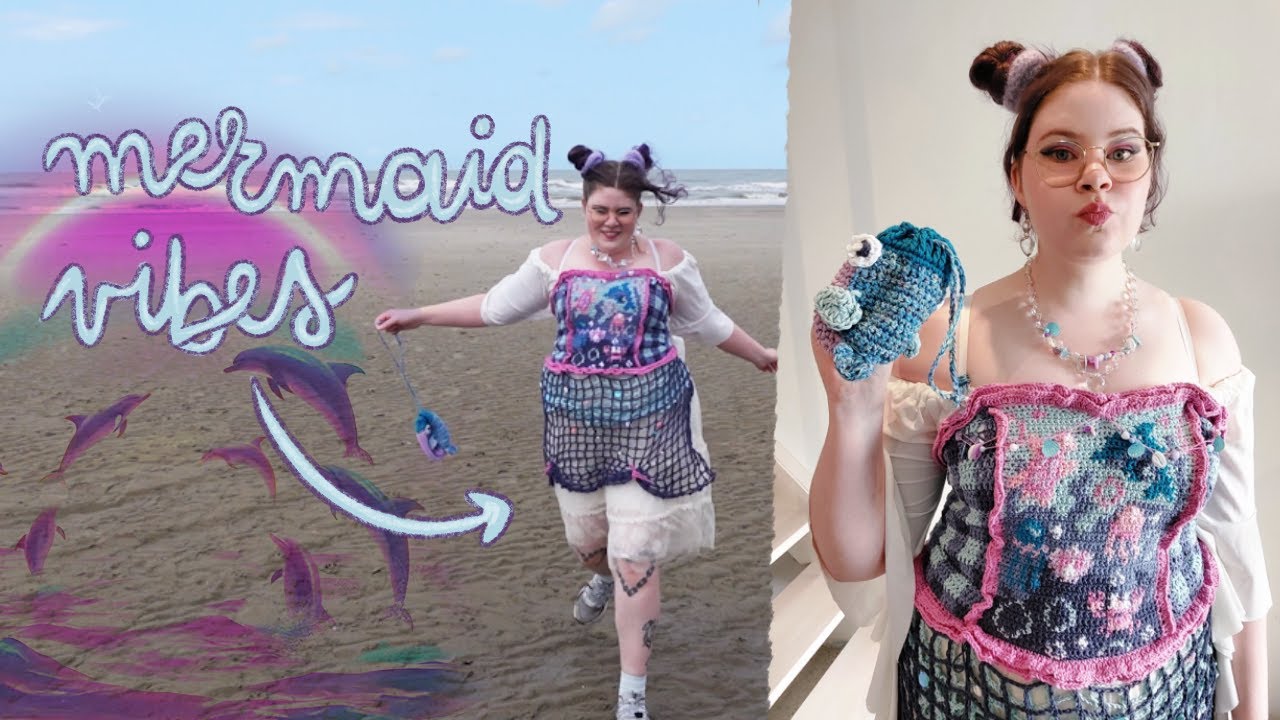 Mermaid/Ocean Crochet (ft. Animal Crossing) ✸ I spent 45h on an outfit to go to an Aquarium