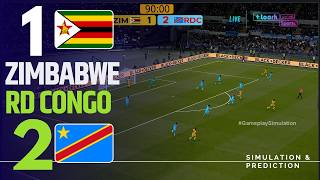 ⚽ Zimbabwe 1-2 RD Congo [RÉSUMÉ] Éliminatoires de la CAN 2027 ✅ | Match Simulation/Récréation