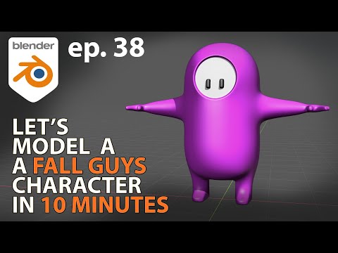 Let's Model a FALL GUYS character in 10 MINUTES - Blender 2.9 - Ep. 38