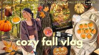 COZY FALL VLOG 🍂🎃☕️ Fall Fest, Baking, Cozy Reading, Fall Crafting
