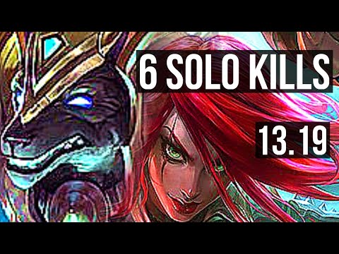 NASUS vs KATARINA (MID) | 6 solo kills, 11/2/6, Rank 8 Nasus, Dominating | TR Master | 13.19