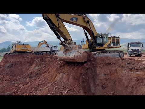EXTREME 4K MINING ACTION! Cat 385C & Liebherr 974 Working Side by Side - Sotiriadis/Labrianidis