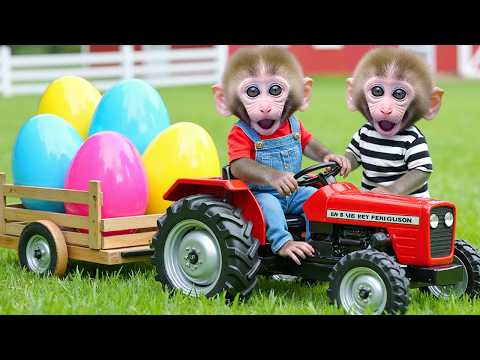 Monkey Nana Drives a Tractor and the adventure with the Golden egg nest from the burning UFO