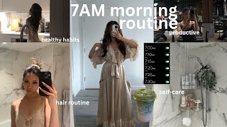 7AM morning routine | healthy & productive, work, self care, that girl routine