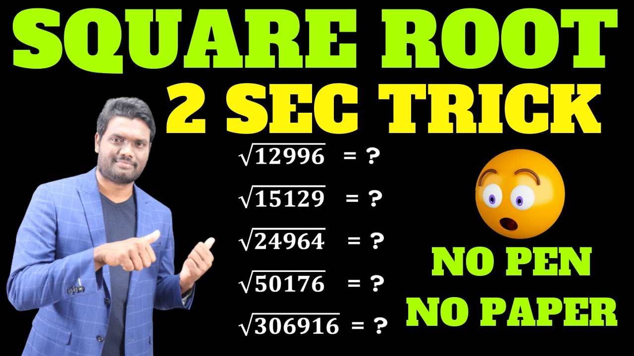 HOW TO CALCULATE SQUARE ROOT OF A NUMBER | BEST  2SEC TRICK | SPEED MATHS TRICKS | SQUARE ROOT TRICK