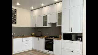 Неоклассическая угловая белая кухня Проект 35 фото 10