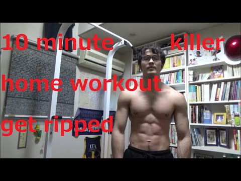 10 minute killer upper body home workout with pull up bar (get ripped)