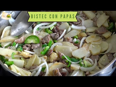 Bistec con papas receta riquisima