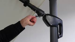 OUTFLEXX Sydney Ampelschirm, anthrazit, pulverbesch. Aluminium, 300 x 300 cm, Twist-Funktion, inkl. Plattenständer