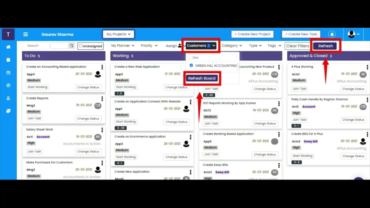 TaskShala : Task Management System, Set, Assign & Track your Tasks - Training Video for Dashboard