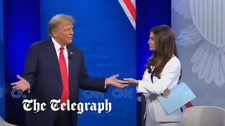 Donald Trump cheered by audience after calling presenter a &#39;nasty person&#39; during CNN town hall