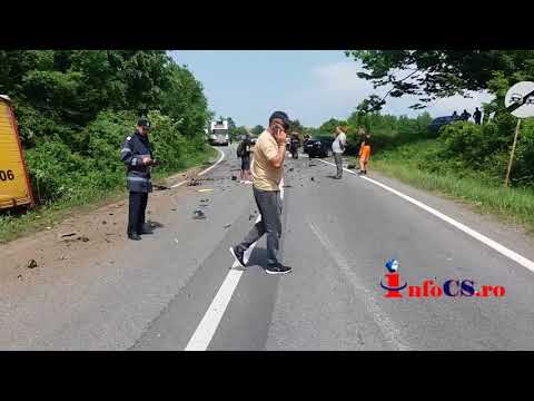 Impact cu 3 masini pe DN58 Resita - Caransebes zona Casa cu Tei