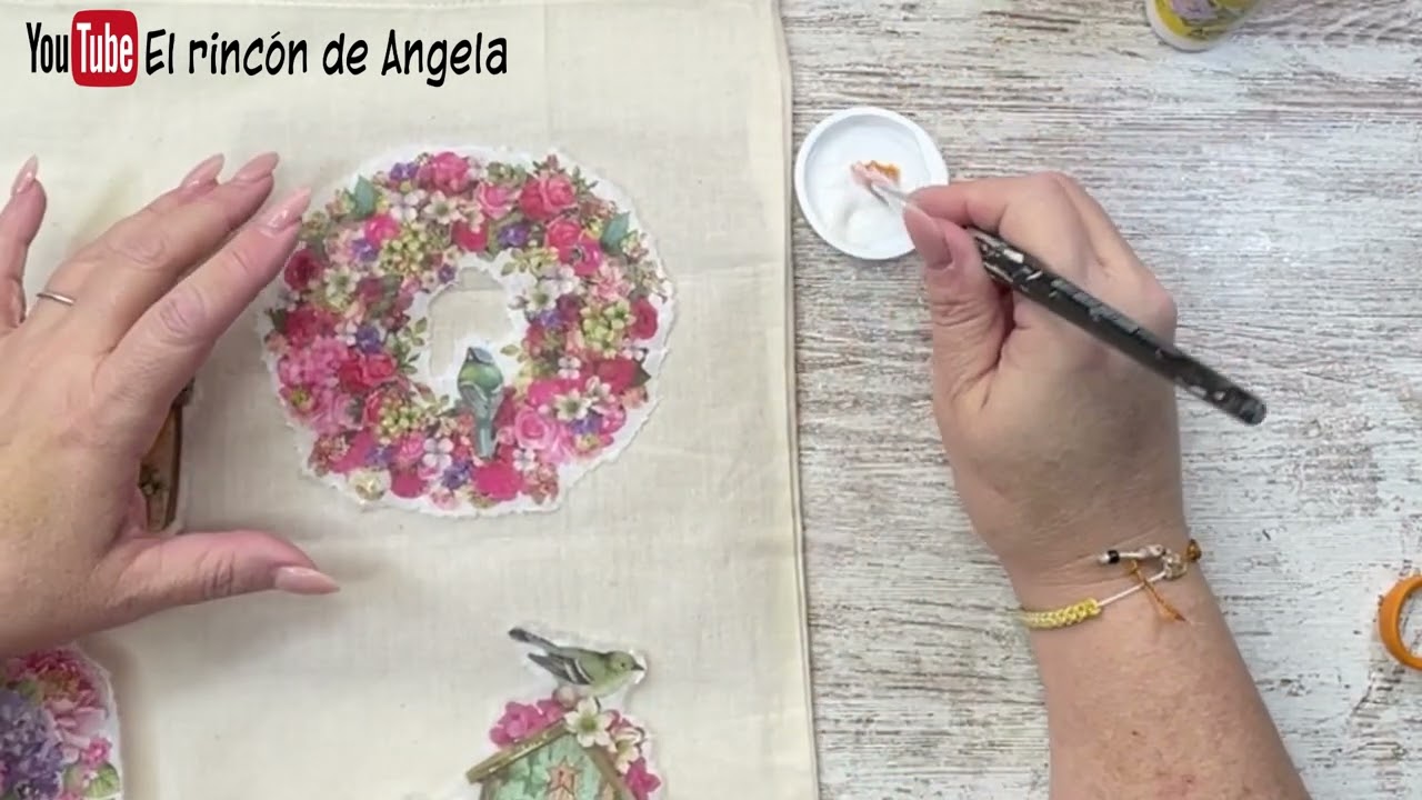DECOUPAGE EN TELA hecho con papel de arroz♻️  DIY manualidades faciles