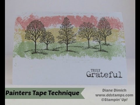 Rubber Stamping Technique Painters Tape