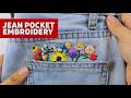 Easy Flower Embroidery On Jeans Back Pocket