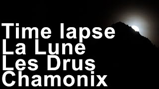 Time lapse Aiguille Verte Les Drus la lune Chamonix Mont Blanc montagne